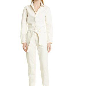 rag & bone Mia Tie Waist Jumpsuit in Ecru